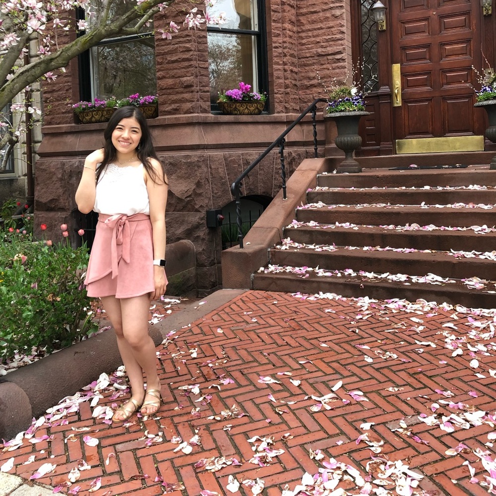 Pink wrap skirt